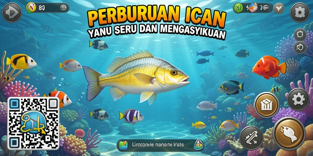 Screenshot gameplay saat menangkap ikan besar di 8QR.