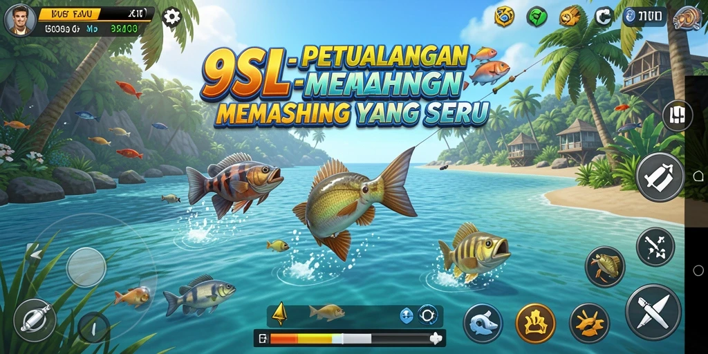 Screenshot tampilan gameplay Fishing yang menampilkan aksi memancing seru.