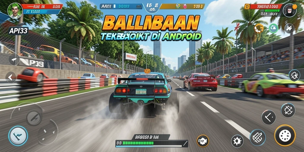 Tampilan gameplay API33 dengan aksi balapan yang seru dan menarik.