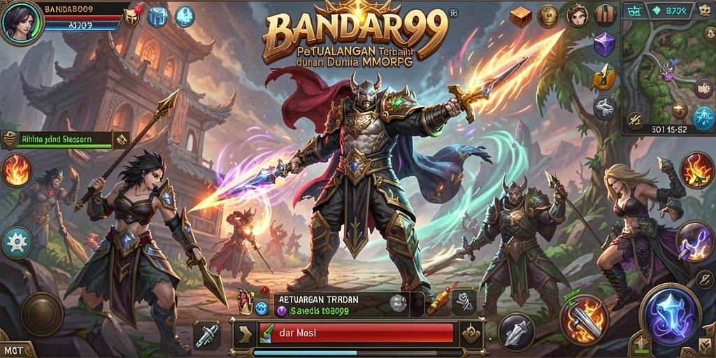 Tampilan epik dari gameplay BANDAR99 dalam dunia MMORPG.