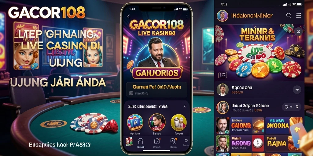 Tampilan bermain Live Casino yang mendebarkan di GACOR108.