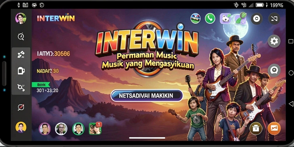 Screenshot INTERWIN: tampilan gameplay seru penuh tantangan musik.