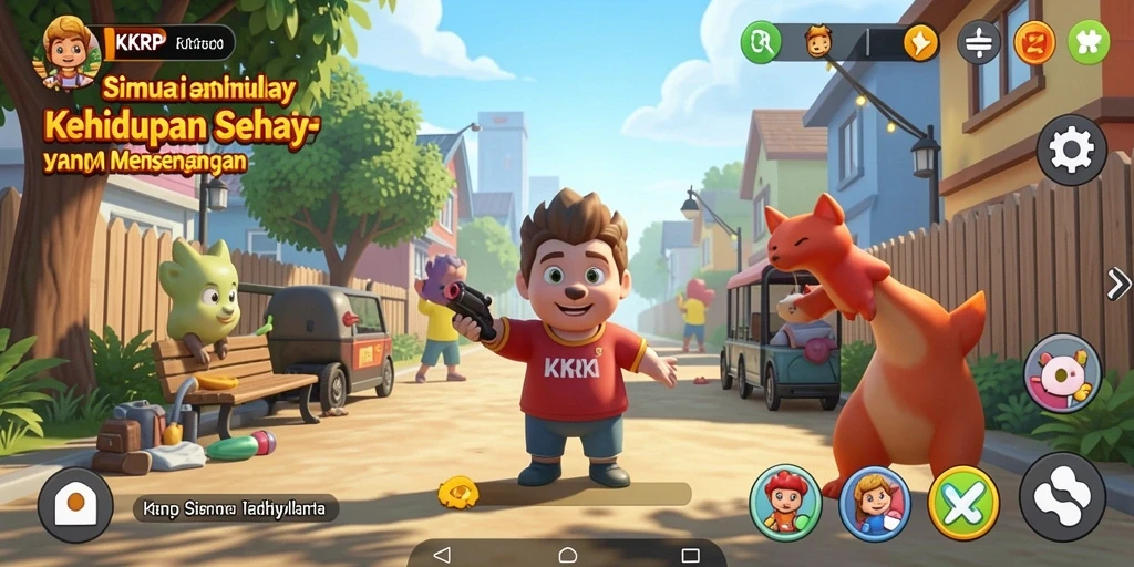 Gameplay KKRP mencerminkan simulasi kehidupan yang mendalam dan interaktif.