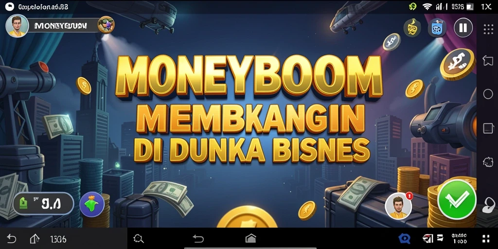 Tampilan gameplay MONEYBOOM yang menarik dan adiktif dalam membangun kekayaan.