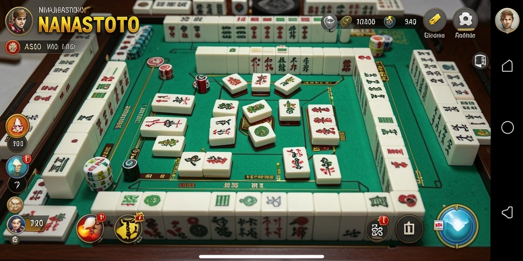 Tangkapan layar gameplay NANASTOTO yang menunjukkan keindahan Mahjong.