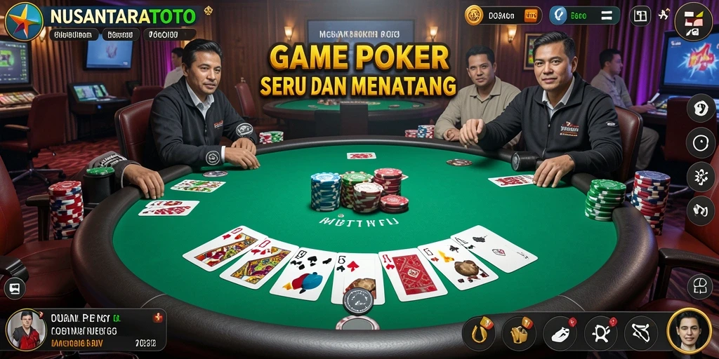 Tampilan gameplay menarik dari NUSANTARATOTO saat bermain poker.