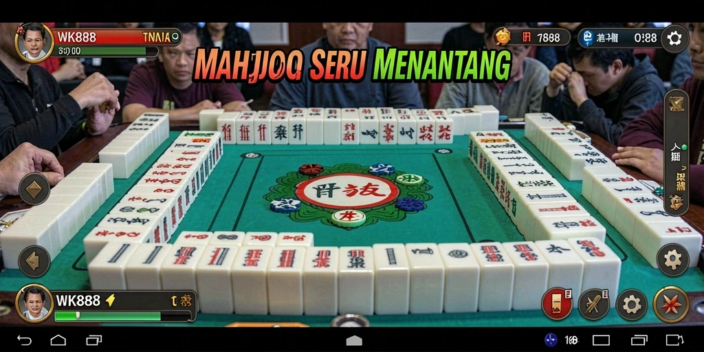 Screenshot dari gameplay Mahjong WK888 yang mendebarkan.